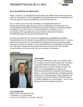 Neuer Geschäftsführer der NIMAK GmbH<br>05/07/2016