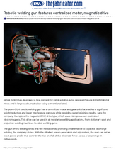 Robotic welding gun features centralized motor